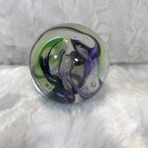 Vintage Marble Swirl paperweight signed R L Hamon